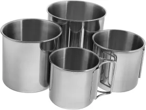 TOYANDONA Travel-friendly Stainless Steel Camping Cups 4 Pack Compact for Outdoor Activities Bbq Camping