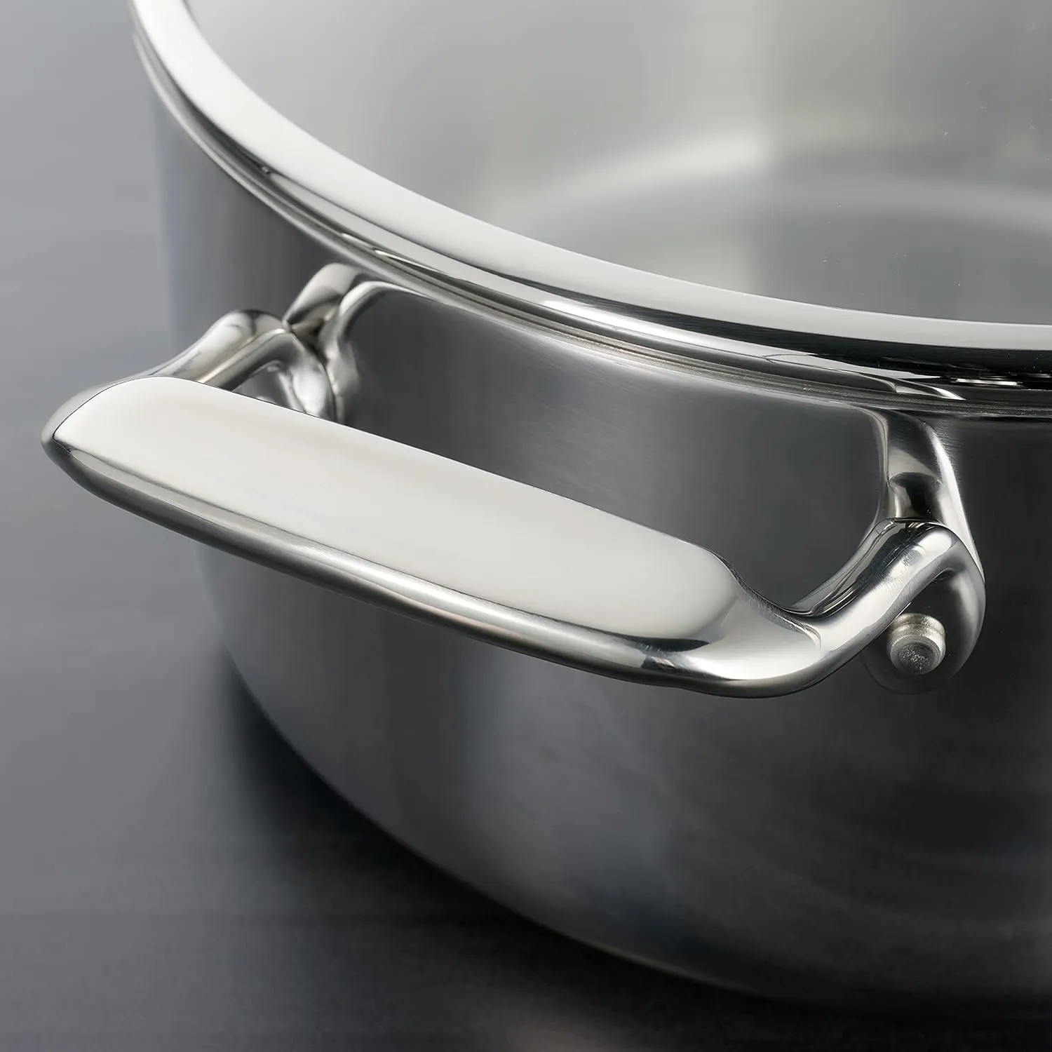 Tramontina Tri-Ply Clad Stainless Steel 10-Piece Cookware Set with Glass Lids, Pots and Pans Kitchen Set, Induction-Ready, Dishwasher-Safe, NSF-Certified, Made in Brazil