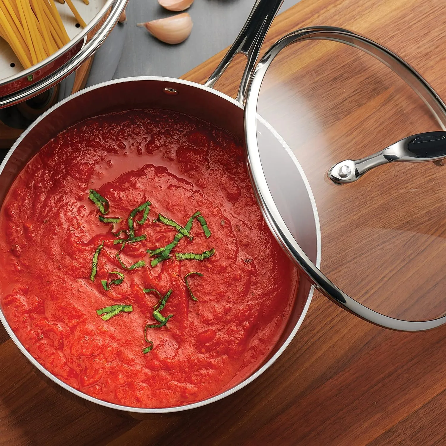 Tramontina Tri-Ply Clad Stainless Steel 8-Piece Cookware Set with Glass Lids, Pots and Pans Kitchen Set, Induction-Ready, Dishwasher-Safe, NSF-Certified, Made in Brazil