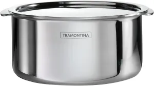 Tramontina Utsava 2.4-Quart Tri-Ply Clad Stainless Steel Tope with Lid, Patila Pot for Indian Cooking