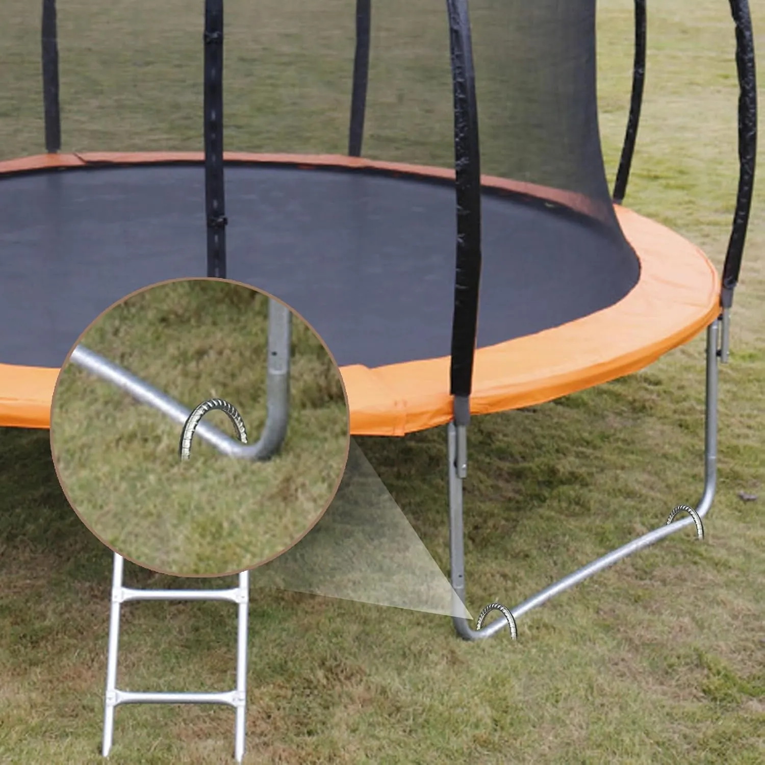 Trampoline Anchors Wind Stakes 12 Inch U- Shaped Ground Anchors Rebar Stakes Heavy Duty for Camping Tent, Soccer Goals, Trampoline Accessories, Dog Fence