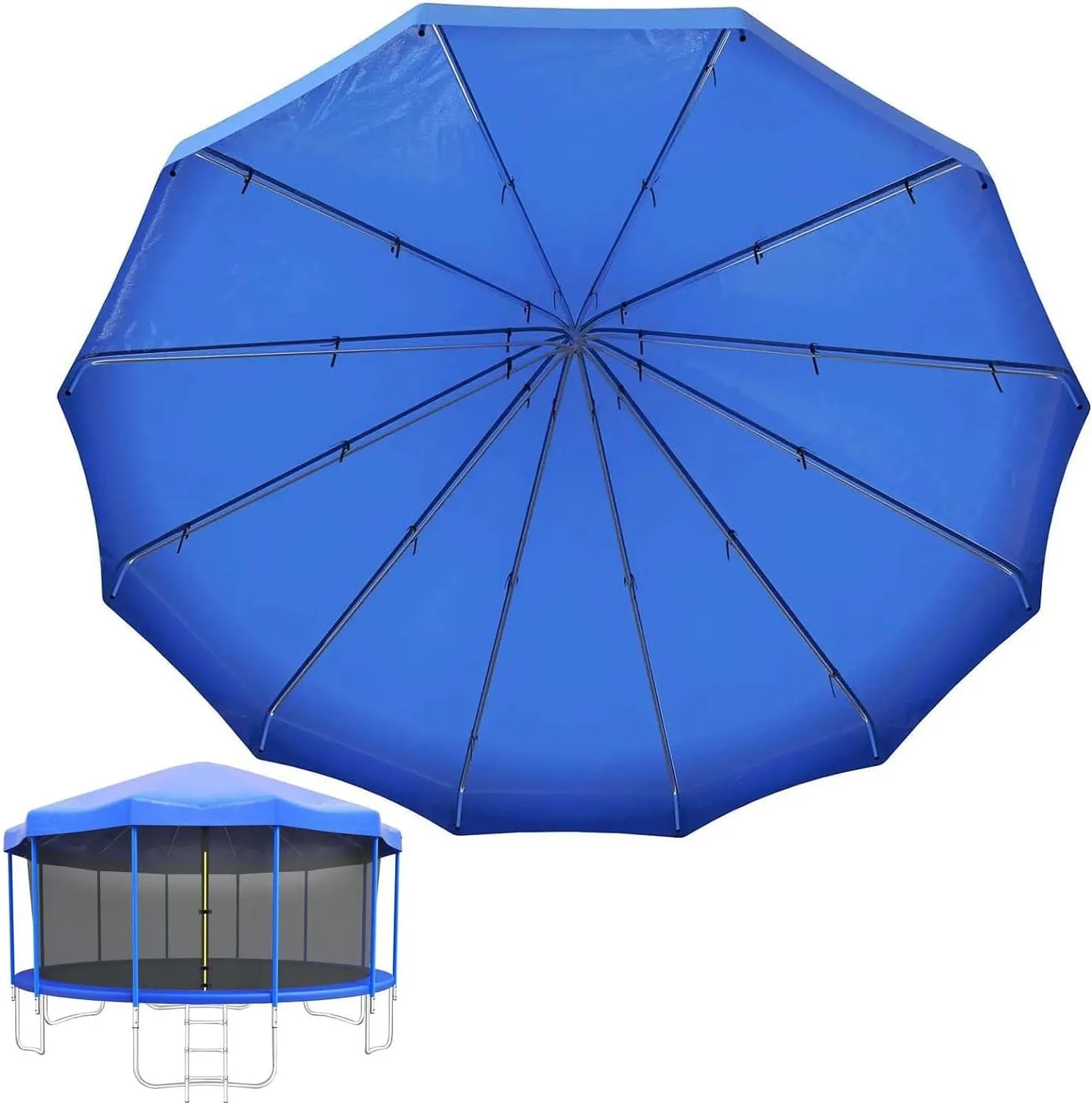 Trampoline Canopy Tent Shade Cover for 6ft-16ft Outdoor Trampolines - Sunshade & Weather Protection Roof for Enhanced Playtime Safety