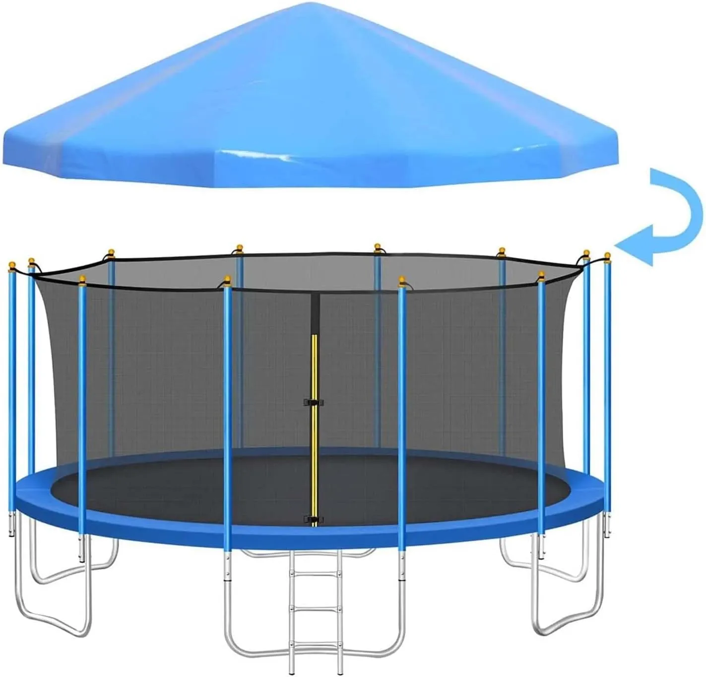 Trampoline Canopy Tent Shade Cover for 6ft-16ft Outdoor Trampolines - Sunshade & Weather Protection Roof for Enhanced Playtime Safety