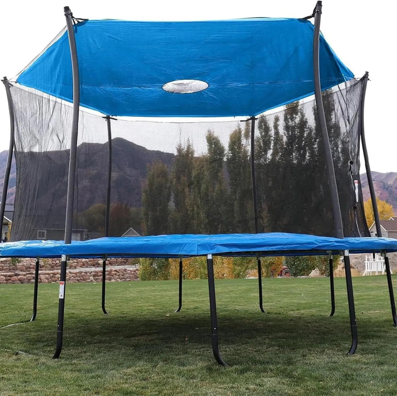 Trampoline Canopy Tent, UV Resistant Trampoline Shade Cover Breathable Trampoline Top Cover Accessories for 6/8/12-Pole Trampoline(Blue,6ft-6 Poles)
