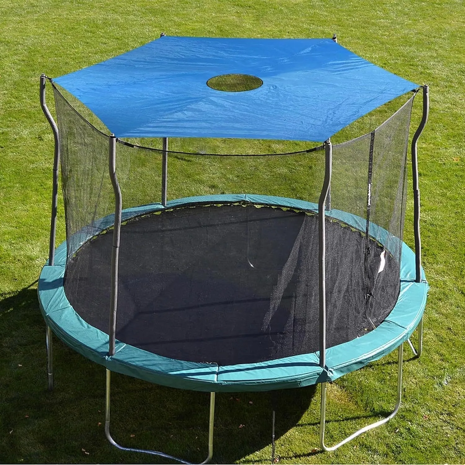 Trampoline Canopy Tent, UV Resistant Trampoline Shade Cover Breathable Trampoline Top Cover Accessories for 6/8/12-Pole Trampoline(Blue,6ft-6 Poles)