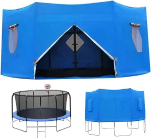 Trampoline Cover, 12ft Waterproof Oxford Cloth Trampoline Tent with Window and Skylight, Canopy with Zipper and Strap Fit for 8 Straight Pole