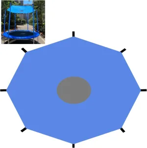 Trampoline Shade Cover for 8ft-16ft Round Outdoor Trampoline, Anti-UV Trampoline Cover(12FT, 6 Poles)