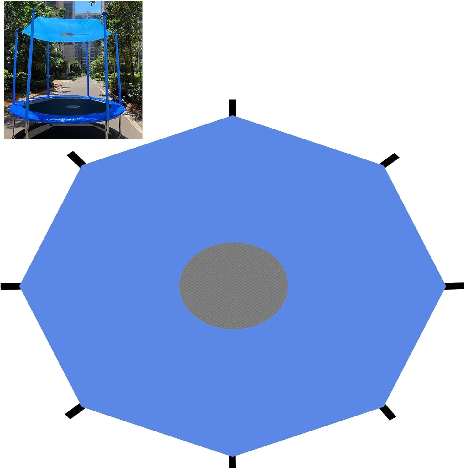 Trampoline Shade Cover for 8ft-16ft Round Outdoor Trampoline, Anti-UV Trampoline Cover(12FT, 6 Poles)
