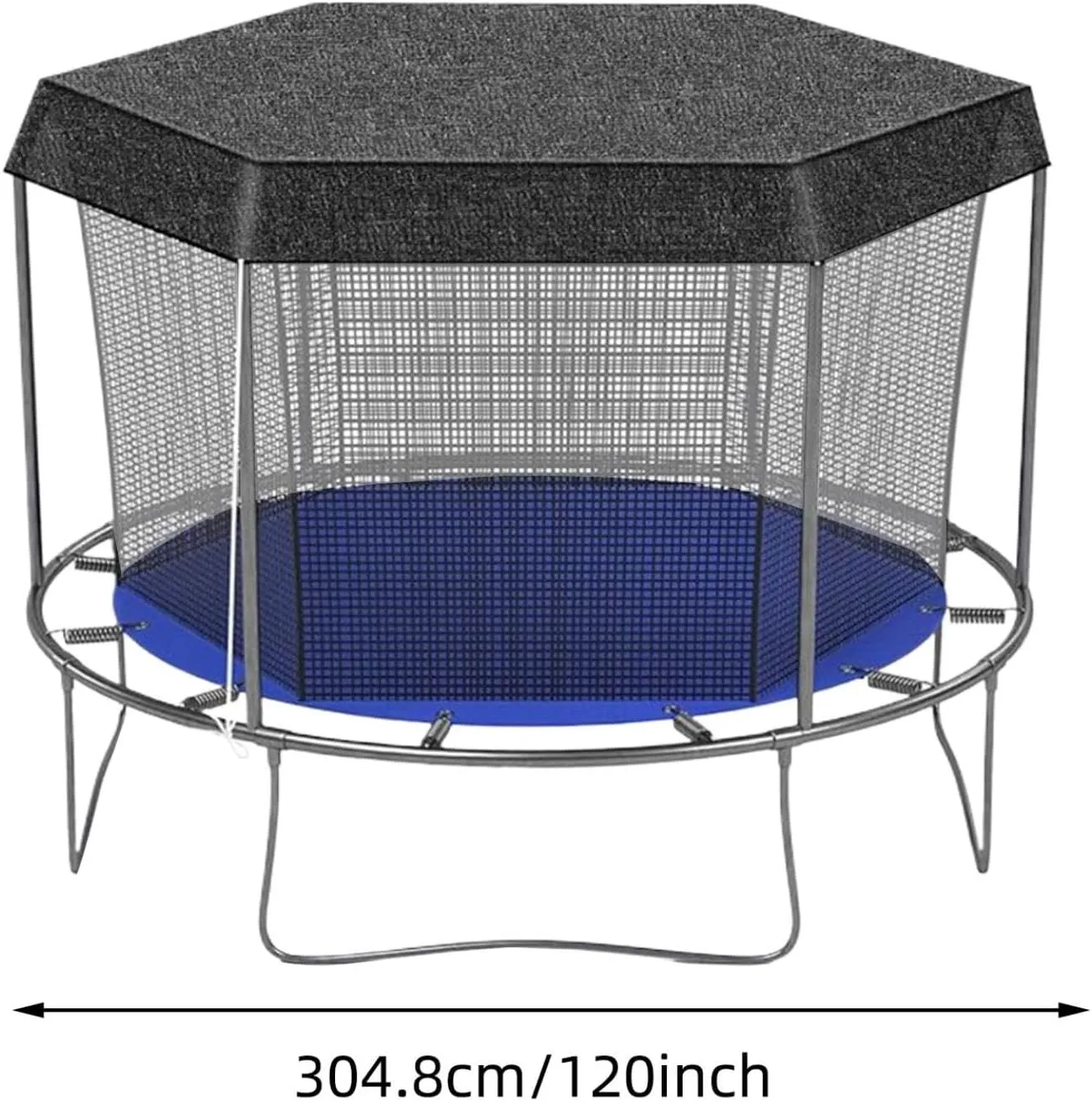 Trampoline Shade Cover - Round Sun Shade Cover for 6ft, 8ft, 10ft, 12ft, 14ft Trampolines, Anti-UV and Weatherproof for Outdoor Play (Black 10 foot)