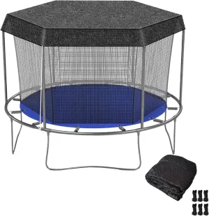 Trampoline Shade Cover - Round Sun Shade Cover for 6ft, 8ft, 10ft, 12ft, 14ft Trampolines, Anti-UV and Weatherproof for Outdoor Play (Black 10 foot)