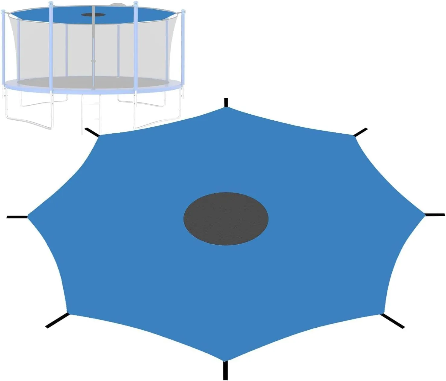 Trampoline Shade Cover, Trampoline Cover Anti-UV Trampoline Sun Shade Cover, 8ft 10ft 12ft 14ft 16ft Trampoline Sun Protection Trampolines Canopy, Waterproof Anti-UV Trampolines Sunshade Accessories