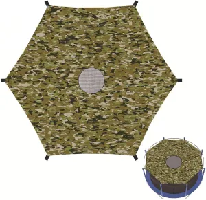 Trampoline Shade Cover - Trampoline Sunshade for 6/8/10/12/14/15/16ft Trampoline Shade Canopy - Anti-UV Trampolines Sunshade Accessories for Outdoor Backyard Playground,16FT~12 Poles