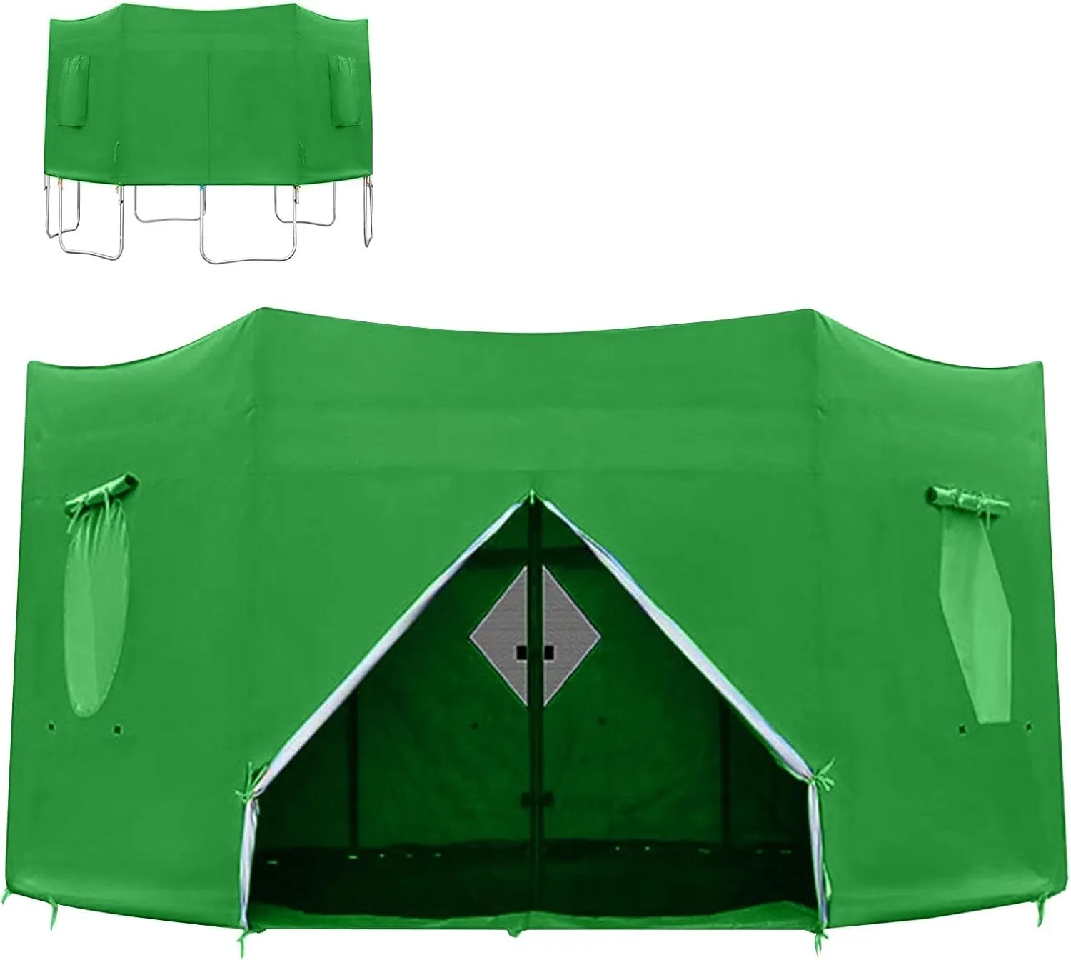 Trampoline Shade Cover,UV-Resistant Trampoline Tent Cover for 6/8/10/12/14ft,Waterproof Anti-UV Trampolines Sunshade 6 Holes Trampoline Tops Cover for Outdoor Backyard Playground Trampoline
