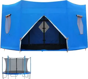 Trampoline Sun Shade Cover, Trampoline Tent Cover 8ft/10ft/12ft, Sun Protection Round Trampolines Shade Top, Anti-Tear Weather Protection, Waterproof Oxford Cloth, Suitable for 6 Pole Trampolines