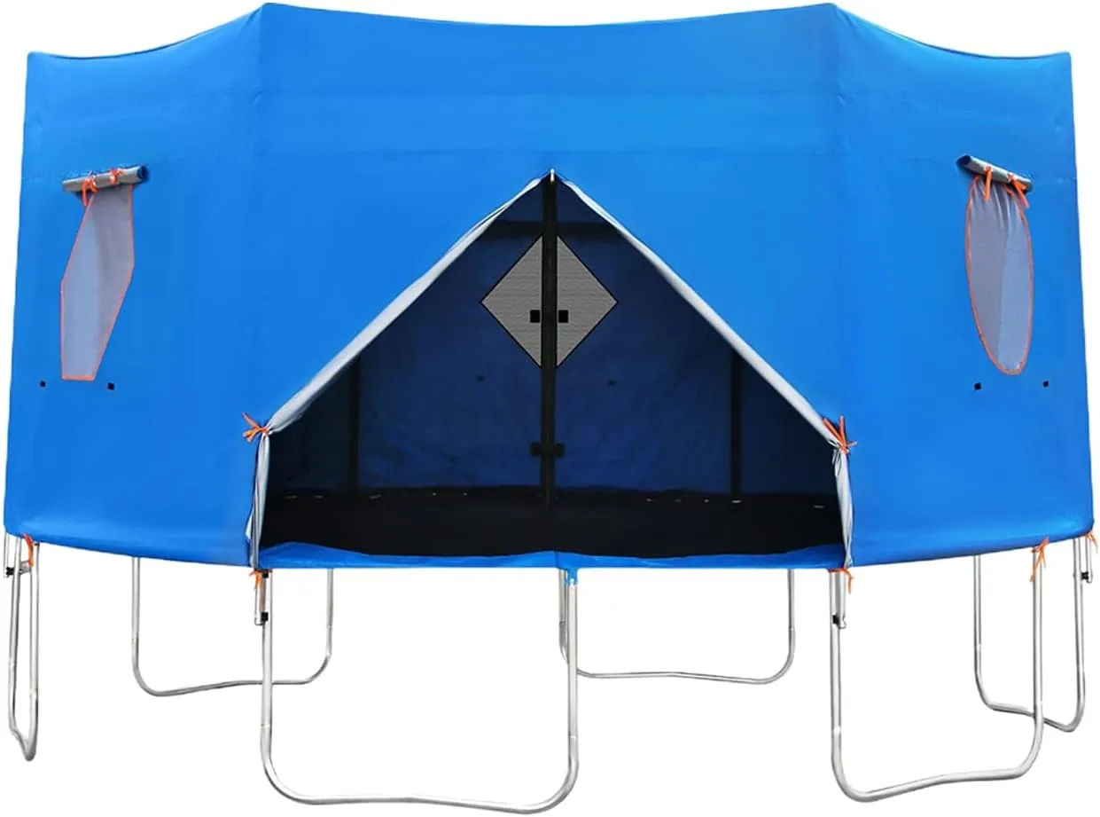 Trampoline Tent, Trampoline Roof, Black Sunshade Tent Top Cover, Water-Resistant Wind-Resistant Enclosure Cover, for Round Trampoline Outdoor Sports Accessories