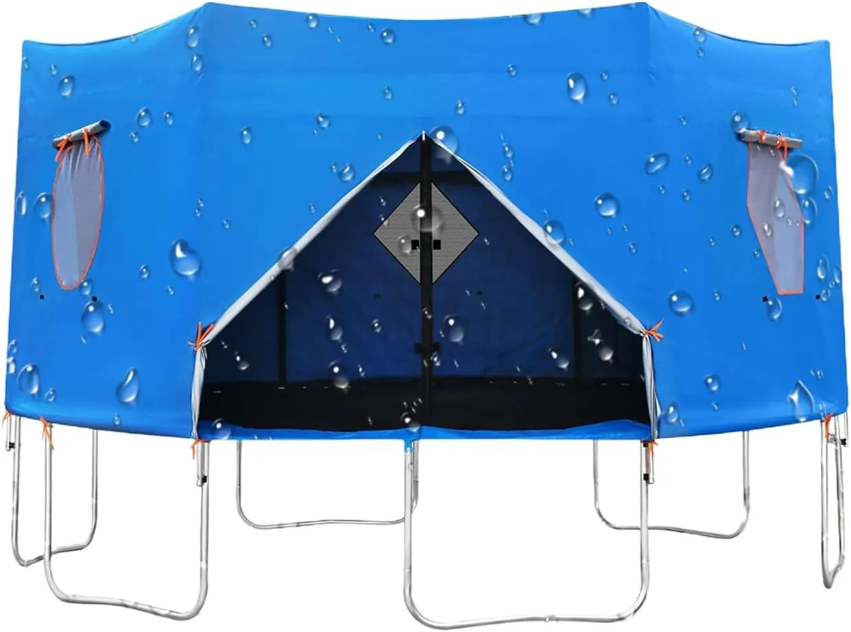 Trampoline Tent, Trampoline Roof, Black Sunshade Tent Top Cover, Water-Resistant Wind-Resistant Enclosure Cover, for Round Trampoline Outdoor Sports Accessories