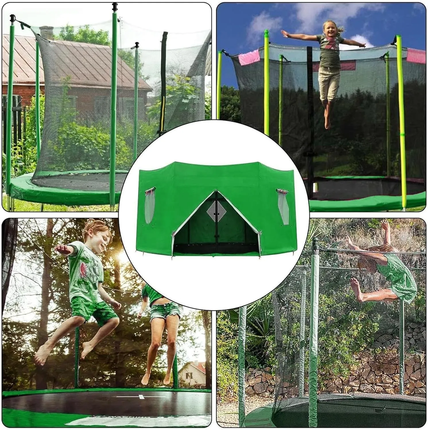 Trampoline Tent, UV-Resistant TrampolineProtection Awning Trampoline Outdoor Cover | Versatile- Canopy Accessories, Backyard Fun Sun Shelter, Outdoor Trampoline Protective Cover
