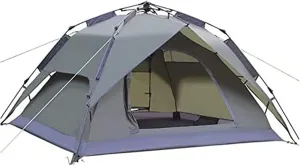 Travel Tent Automatic Tent 3-4 Person Camping Tent Easy Instant Setup Portable Backpacking for Outdoors (Color : Blue)
