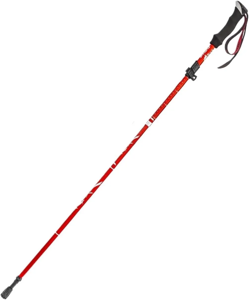Travel Trekking Pole Trekking Poles Lightweight Aluminum Alloy Adjustable Hiking Poles Walking Sticks for Hiking Outdoor Activities(Red,130cm)