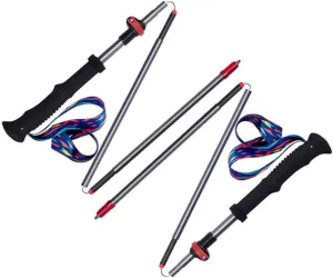 Trek-Z Trekking Collapsible Hiking Poles - 2pc Pack Collapsible Folding Walking Sticks, Strong Lightweight Carbon Fiber Trekking Poles,Adjustable Quick Flip-Lock, Foldable (2 pcs B