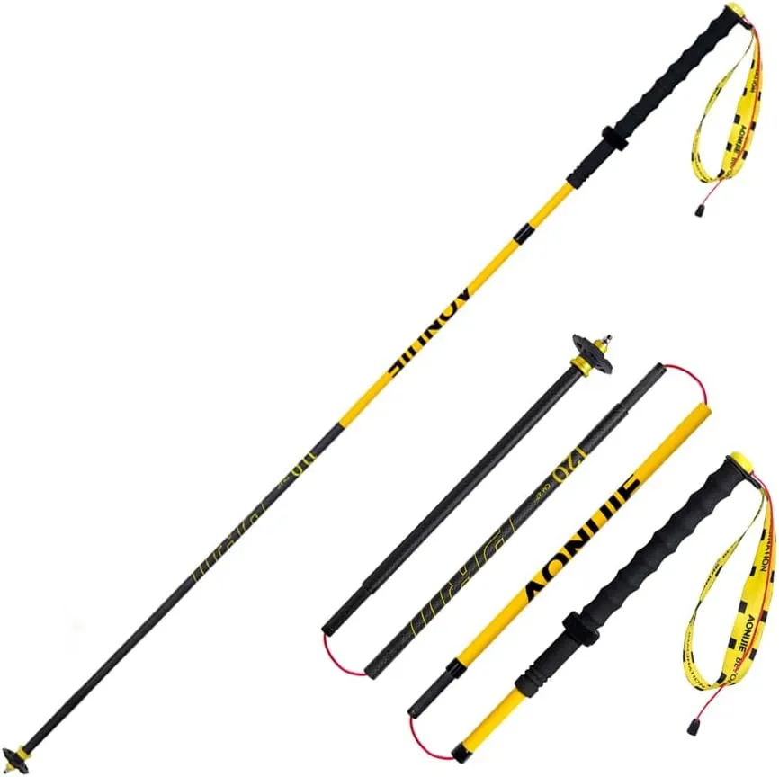 Trekking Poles Carbon Fiber 2 Collapsible and Lightweight Hiking Sticks with EVA Grip, Quick Locking, Balance Support