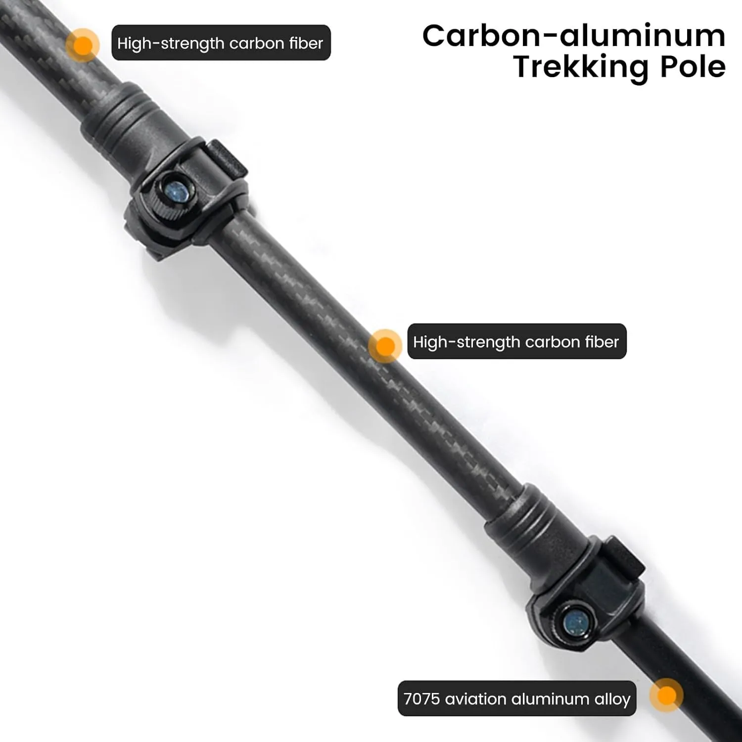 Trekking Poles, Lightweight Telescopic Hiking Poles with EVA Handle Walking Sticks for Camping, Climbing, Backpacking, Mountaineering