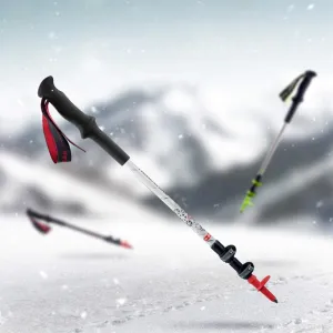 Trekking Poles, Walking Poles Trekking Pole, Carbon Fiber Trekking Pole, Lightweight Shock Absorber Outdoor Cane with Band Quick Lock, Suitable for Men and Women Travel Beautiful