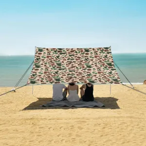 Trendy Beach Canopy Tent Anti-UV & Wind Resistant, Camouflage Camping Sun Shelter Easy Setup Portable,Outdoor Shade Tents with Sandbags,Sand Shovels,Ground Pegs & Stability Poles