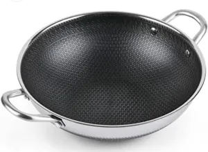 Triply Honeycomb Stainless Steel Kadai, Deep Fry Pan with Induction and Gas Stove Compatible