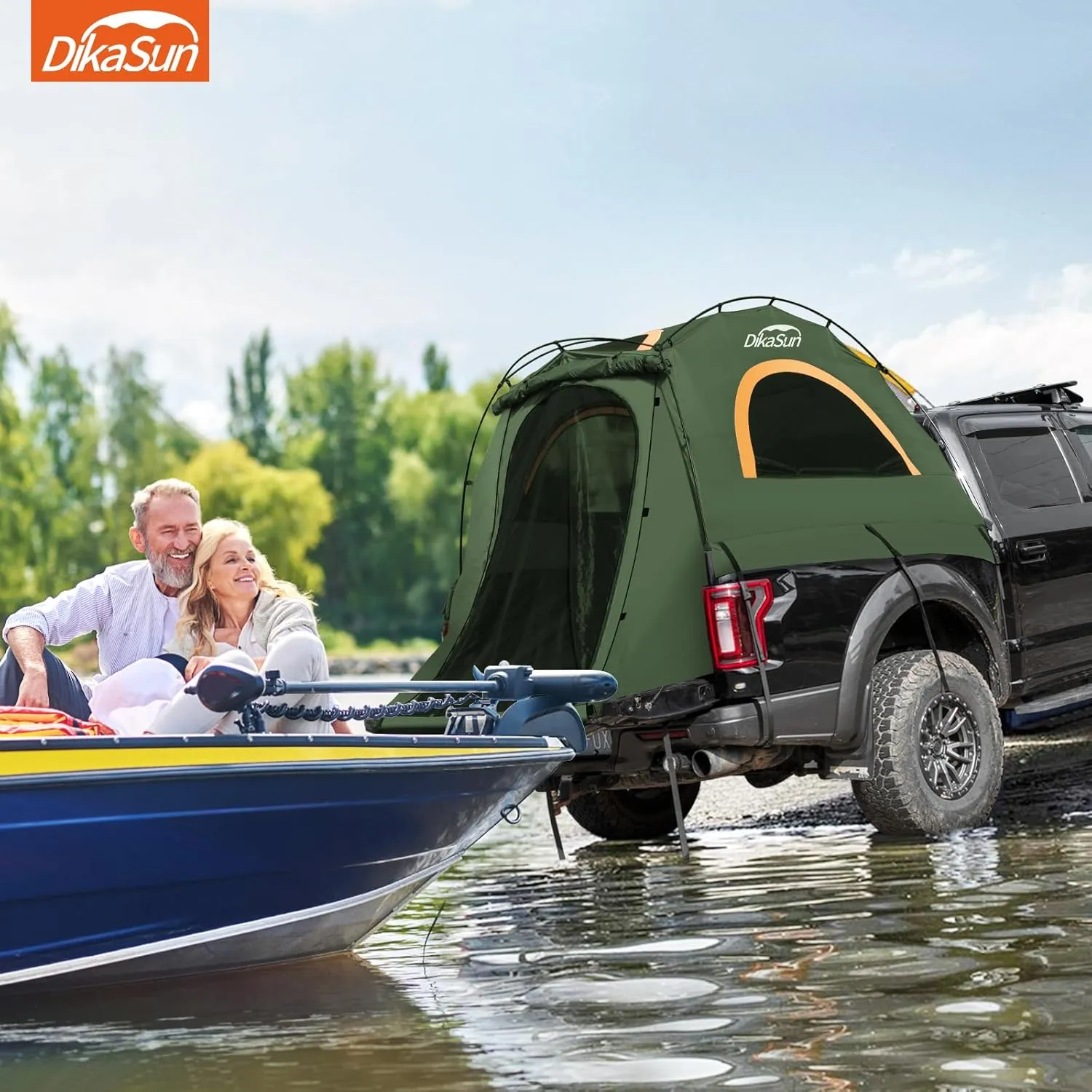 Truck Bed Tent: Double Layer 10-Minute Quick Setup Pickup Tent 6.4-6.7 FT, Waterproof PU3000mm Tear-Resistant Truck Tent for 2 Person Camping