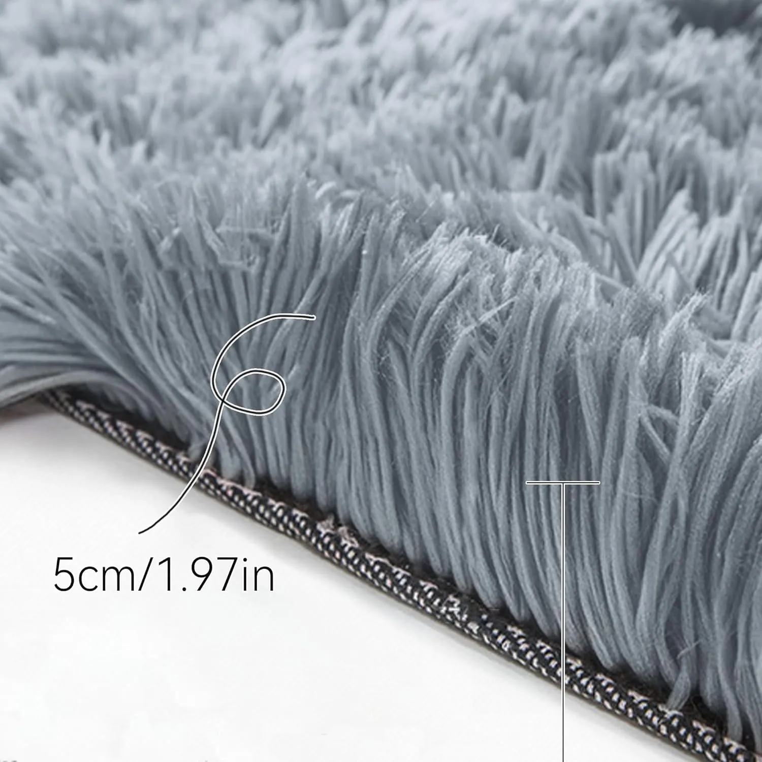 TTLOJ Rectangle Rug for Play Tent, Decorative Area Rug, Fluffy Soft Mat Pad for Kids' Playhouse, Nursery, Children's Room Decor, Dormitory Velvet 50.5" Lx38.5" W Gray