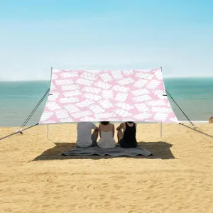 Twisted Marshmallows Pattern Beach Canopy Tent Anti-UV & Wind Resistant, Camping Sun Shelter Easy Setup Portable,Outdoor Shade Tents with Sandbags,Sand Shovels,Ground Pegs & Stability Poles