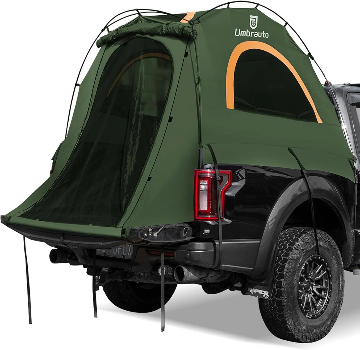 Umbrauto Truck Bed Tent: 6.4-6.7ft Truck Tent Easy Setup for Camping, 3000mm Waterproof Pickup Truck Tent for 2 Person with Double Layer Windows Olive Green