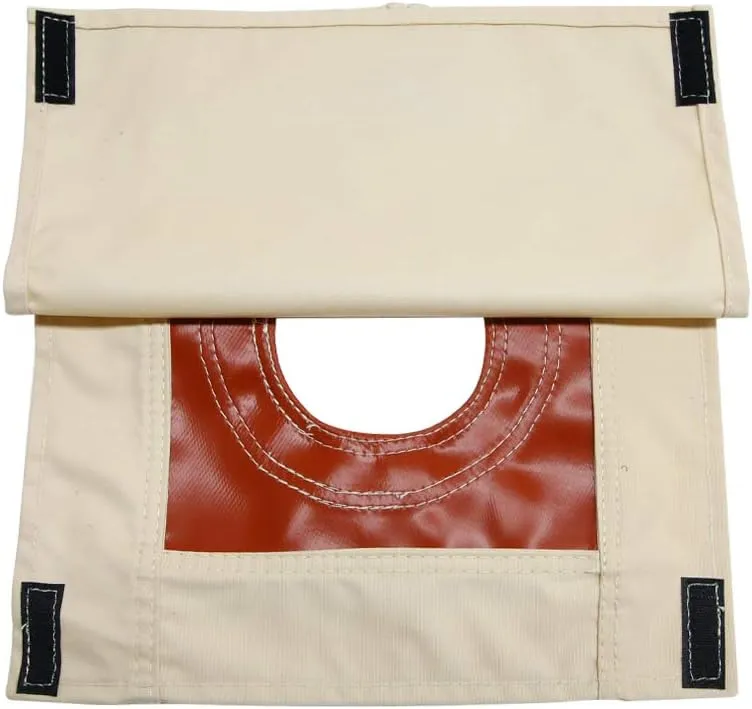 UNISTRENGH Fire-Resistant Stove Jack Hole Accessory with Flap Covered for 4 Seasons Cotton Canvas Camping Bell Tent