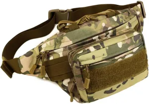 UNISTRENGH Military Fanny Pack Tactical Waist Bag Pack Water-resistant Hip Belt Bag Pouch for Outdoor Bumbag (CP Camouflage)
