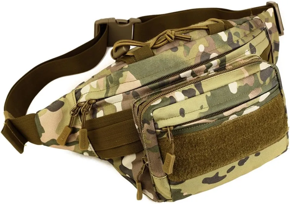 UNISTRENGH Military Fanny Pack Tactical Waist Bag Pack Water-resistant Hip Belt Bag Pouch for Outdoor Bumbag (CP Camouflage)