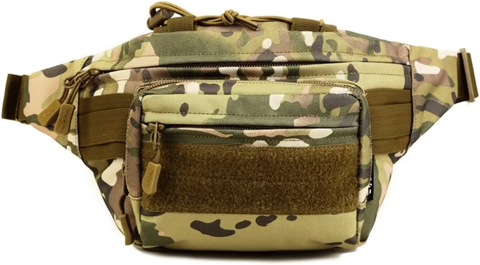 UNISTRENGH Military Fanny Pack Tactical Waist Bag Pack Water-resistant Hip Belt Bag Pouch for Outdoor Bumbag (CP Camouflage)