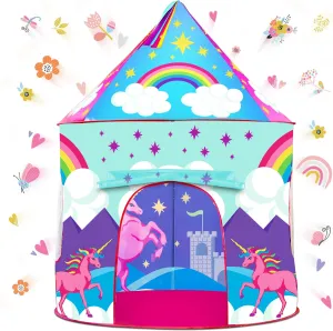 USA Toyz Unicorn Pop Up Tent for Kids - Indoor and Outdoor Playhouse Unicorn Tent for Girls and Boys, Pink Princess Tents with Headband and Kids Storage Carry Bag