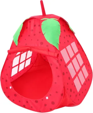 Vaguelly Strawberry Tent Portable Playhouse for Foldable Indoor Castle with Easy Setup Material Fun Design for Imagination and Creativity Tent House