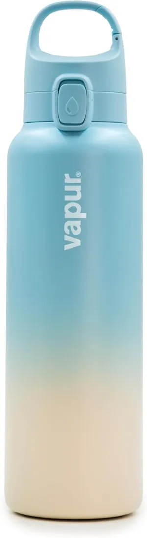 Vapur Chill Double Wall Insulated Reusable Water Bottle with Lockable Lid, Keeps Drinks Cold or Hot, Hydration On The Go, Ideal for Traveling, Hiking or Camping, BPA Free, 20 Ounce, Seaside