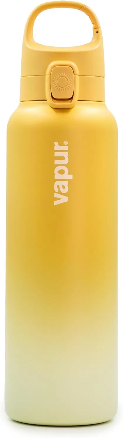 Vapur Chill Double Wall Insulated Reusable Water Bottle With Lockable Lid, Keeps Drinks Cold or Hot, Hydration On The Go, Ideal for Traveling, Hiking or Camping, BPA Free, 20 Ounce, Sunbeam