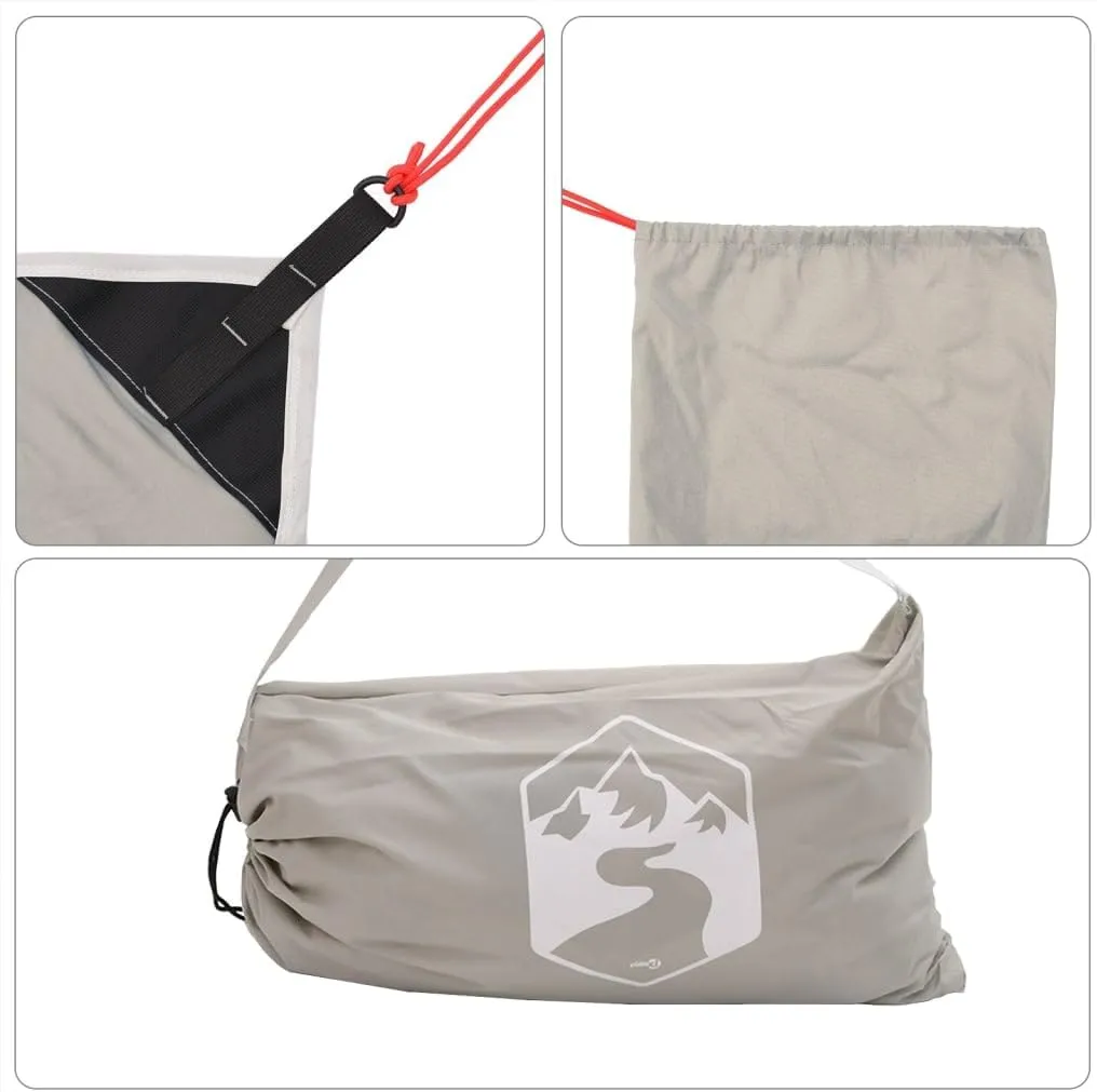 vidaXL Beach Canopy with Sand Anchors/Grey Tent for Outdoor/Garden/Patio, 119.7x118.1 inches, Polyester and Steel, Portable Carry Bag