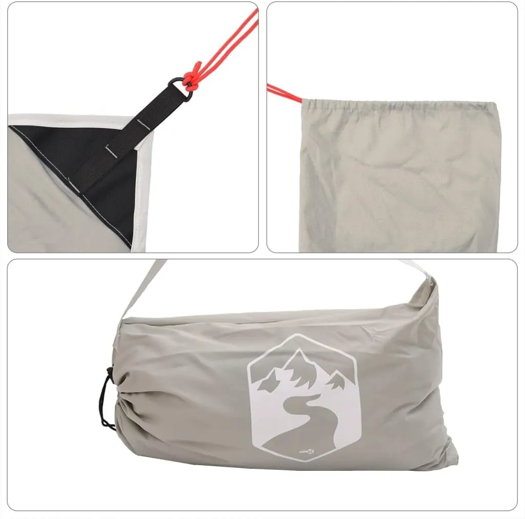 vidaXL Beach Canopy with Sand Anchors/Grey Tent for Outdoor/Garden/Patio, 119.7x118.1 inches, Polyester and Steel, Portable Carry Bag