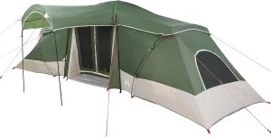 vidaXL Large Rectangular Camping Tent for 6 People Waterproof Easy Setup Polyester Material Green Color Perfect Family Outdoor Activities Strong with Ground Anchors Person Weather Resistant