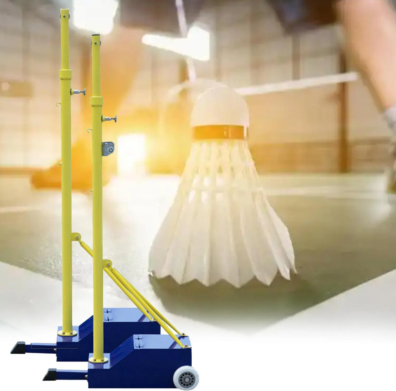 Volleyball Pole With Volleyball Net/Badminton Net,Portable Volleyball Poles With Net Outdoor,Mobile Net Badminton Net Frame,With Stable Base,Indoor And Outdoor Use