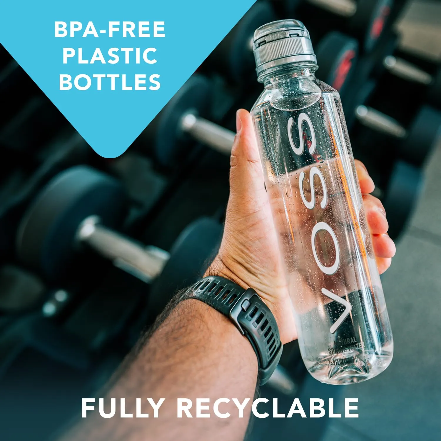 VOSS Premium Still Bottled Water - Pure, Crisp & Refreshing - BPA Free PET Plastic Water Bottles with Sports Cap for Easy, Spill-Free Drinking - Ideal for Gym, Running, Hiking - 500ml, Pack of 24