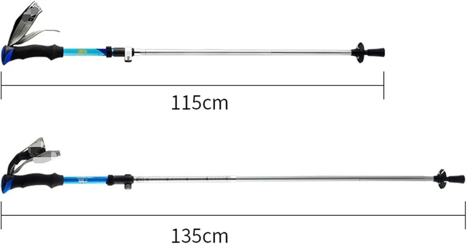 Walking Stick Hiking Poles Light Retractable Trekking Poles Adjustable Carbon Fiber with Soft Comfortable Handle Hiking Gear Trekking Poles