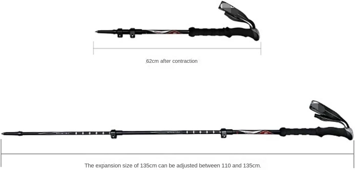 Walking Stick Hiking Poles Lightweight Trekking Poles Carbon Fiber Adjustable Hiking Poles Walking Sticks for Camping Hiking Gear Trekking Poles