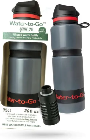 Water Bottle with Filter for International Travel – Eco-Friendly Bioplastic, New Leak-Proof Lid, Filters Viruses & Bacteria, Ideal Water Filter Bottle for Travel & Hiking