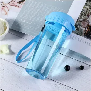 Water Jug Jug Water Bottle Filtered Water Bottle with Handle Strap Travel Water Bottle for Sports Outdoors Office Running Sport Bottle (Color : Blue)
